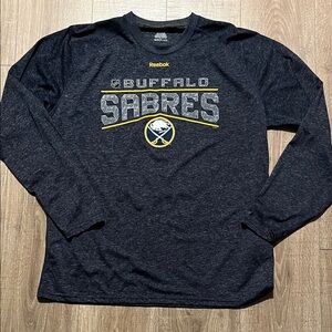 Reebok Buffalo Sabres Long Sleeve Navy Shirt Size XL